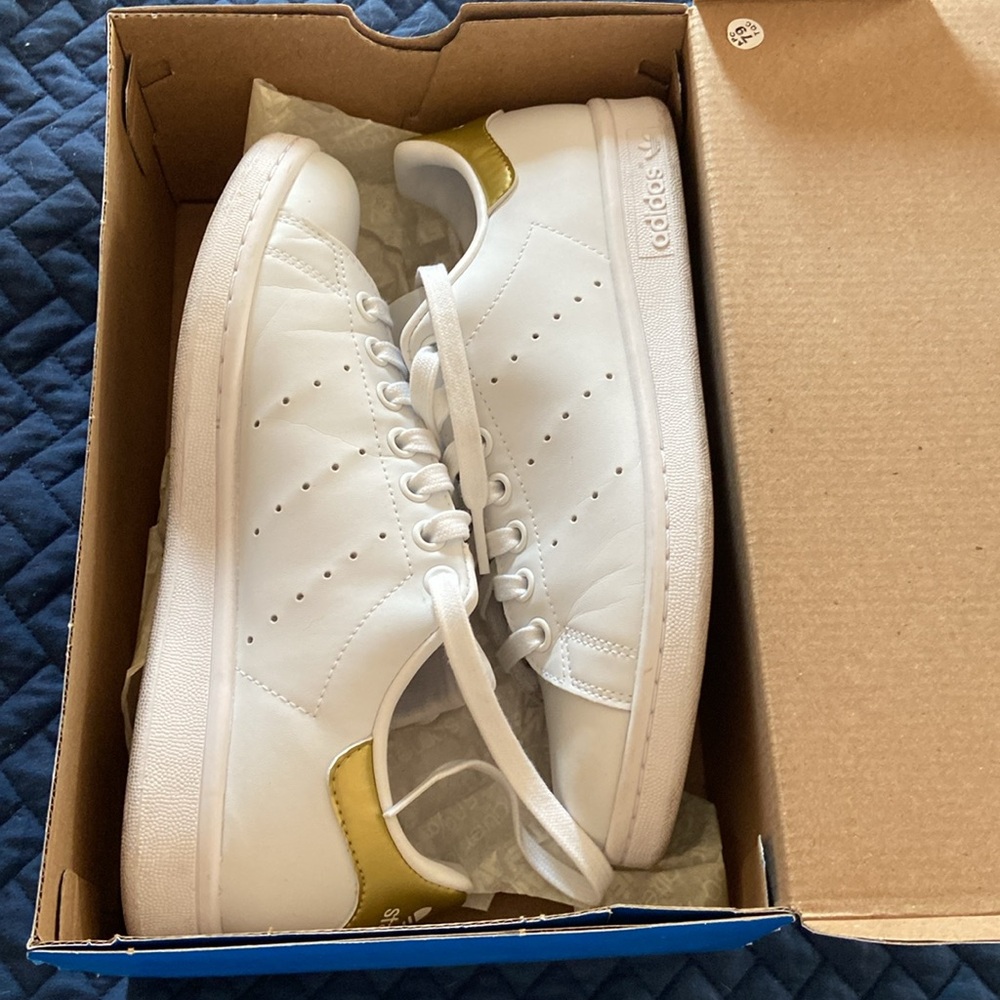 Adidas Originals Stan Smith white gold 6.5 - Picture 4 of 5